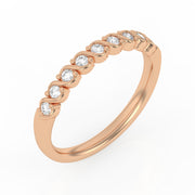 Demi-alliance 9 diamants naturels ronds 0.25 carat or rose 14 carats Célia